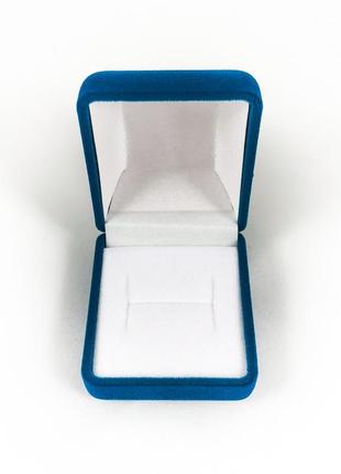 Ювелирная подарочная упаковка футляр коробочка для кольца морская волна квадрат бархатная2 фото