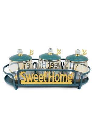 00934-5 банки на подставке "sweet home" 4пр/наб