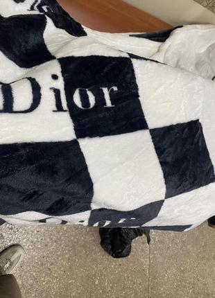 Щільний флісовий плед діор dior полуторне євро двушка гарний подарунок5 фото