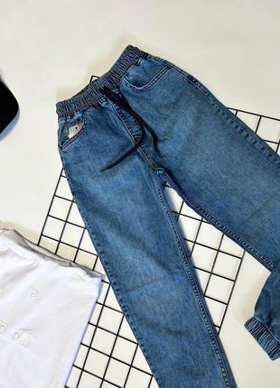 Кружевные подростковые джинсы джоггеры на резинке для парня от турецкого бренда altun.4 фото