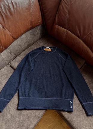 Кашемировый свитер джемпер crossley italy оригинальный синий1 фото