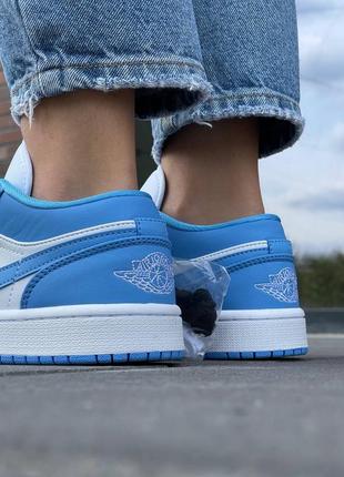 Кроссовки женские nike air jordan retro 1 low blue white бело-голубые найк аир джордан ретро5 фото