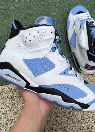 Кроссовки nike air jordan 6 retro unc blue white джордан aj6 голубые белые