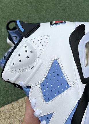 Кроссовки nike air jordan 6 retro unc blue white джордан aj6 голубые белые3 фото