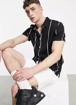 Смугаста теніска сорочка bershka віскоза 🛍️1+1=3🛍️