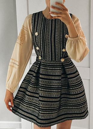 Новий твідовий сарафан в стилі chanel xs s ручна робота сукня1 фото