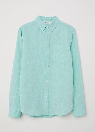 Льняная рубашка h&amp;m 140р