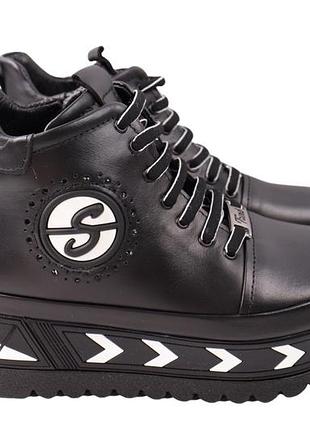 Ботинки женские kesim черные натуральная кожа, 35