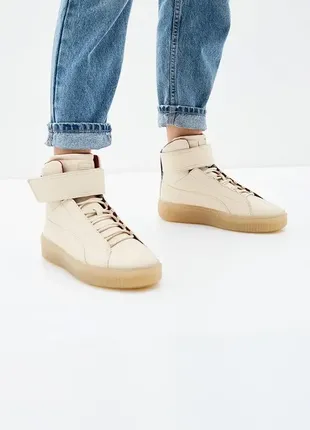 Шикарные кожаные кроссовки puma platform mid wns