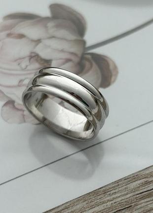 Кольцо обручальное серебряное родированное широкое2 фото