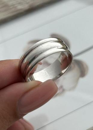 Кольцо обручальное серебряное родированное широкое3 фото