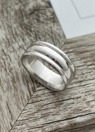 Кольцо обручальное серебряное родированное широкое7 фото