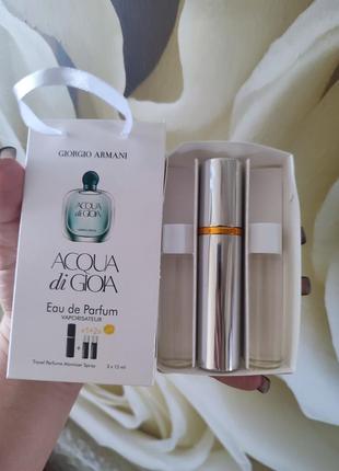 Мини-парфюм с феромонами женский acqua di gioia 3х15 мл