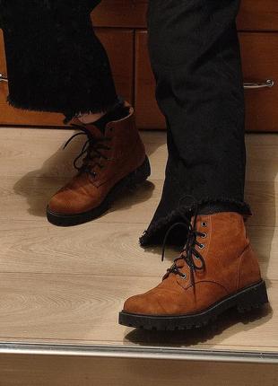 Коричневые ботинки / замшевые ботинки / осенние ботинки винтаж1 фото