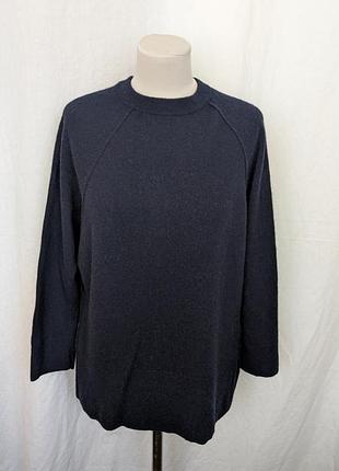 Шерстяной синий джемпер jigsaw