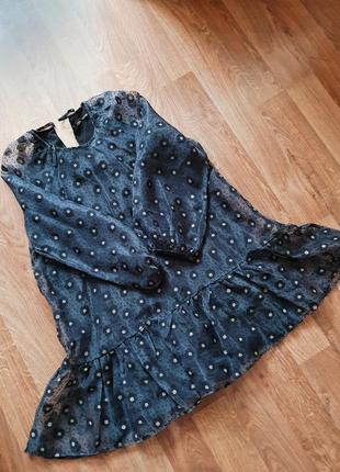 Сукня фатинова темно-синя3 фото