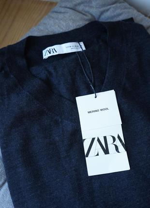 Свитер zara 100 % мериносова шерсть7 фото