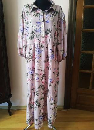 Прекрасное платье миди цветочный принт