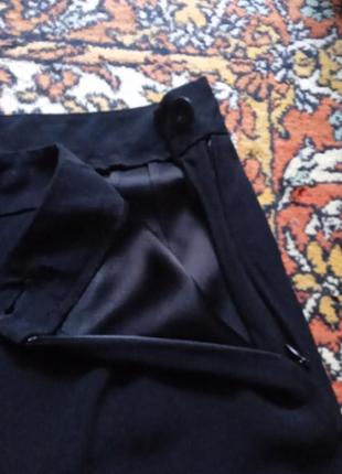 Женские брюки брюки брюки прямого кроя палаццо широкие натуральные вискоза ацетат классические базовые актуальные модные тренд черного цвета новые5 фото