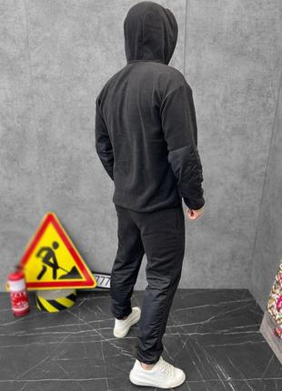 Мужской флисовый костюм спортивный кофта с капюшоном + брюки / стильный утепленный комплект серый размер s5 фото