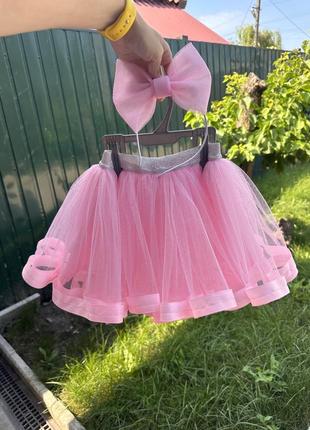 Фатиновая юбка с лентами по низу3 фото