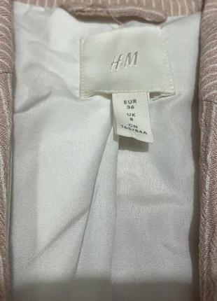 Фактурный пиджак, жакет в полоску h&m, р.36 (s-m)5 фото