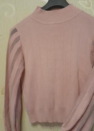 Розовый гольф свитер5 фото