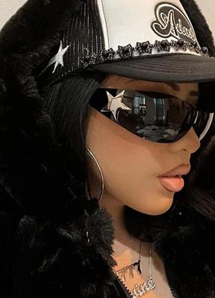 Y2k окуляри із зіркою модні хіп-хоп стиль чорні