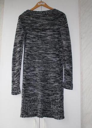 Комфортное вязаное платье-свитер, меланж6 фото