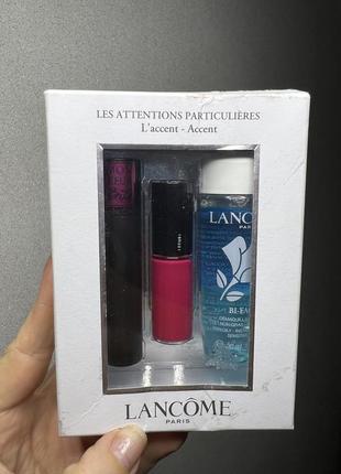 Lancome туш рідка помада змивка набір