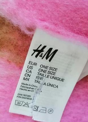 Тёплый шарф  палантин h&m с начесом розовый3 фото