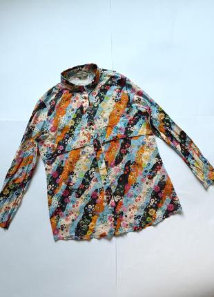 Стильная легкая рубашка в цветочный принт