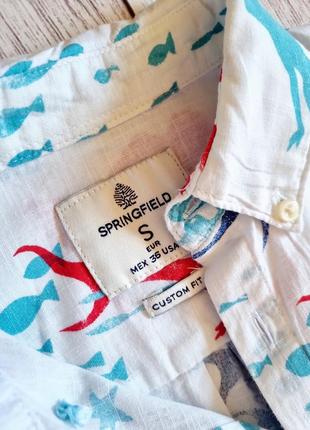Чоловіча американська сорочка springfield з бавовни з цікавим принтом жіночками русалками2 фото