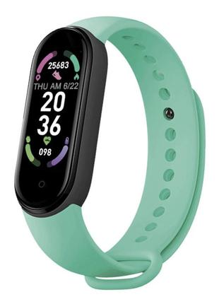 Фитнес браслет fitpro smart band m6 (смарт часы, пульсоксиметр, пульс). цвет: зеленый3 фото