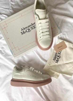 Кроссовки alexander mcqueen женские кожаные nike air force 1 черные6 фото