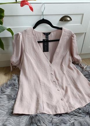 🌹1+1=3🌹пудровая блуза на пуговицах от new look, размер xl