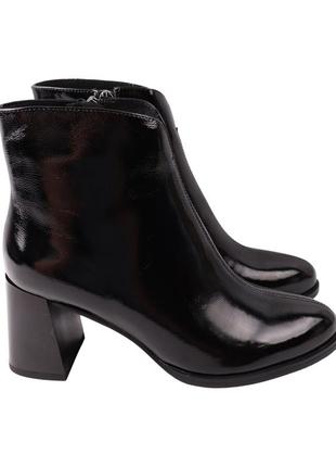 Ботильйони жіночі molka чорні натуральна лакована шкіра, 39