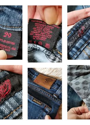Узкие женские джинсы низкая посадка с вышивкой цвета индиго dickies girl usa винтаж4 фото