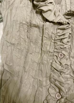 Винтажная жатая рубашка с рюшами и цветами y2k vintage9 фото