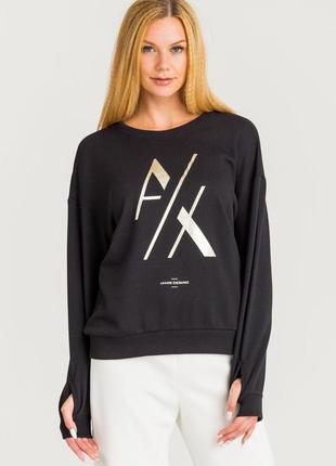 Джемпер худи толстовка кофта свитшот armani exchange с металлическим логотипом оригинал
