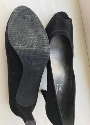 Туфли черные замшевые с открытым носком 38-39р9 фото