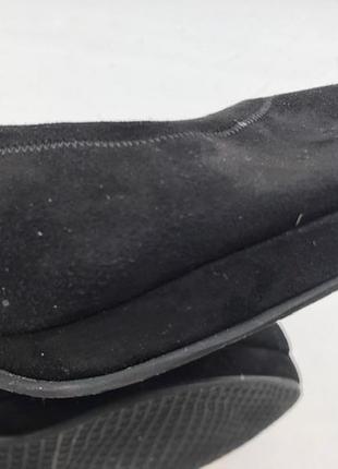 Туфли черные замшевые с открытым носком 38-39р7 фото