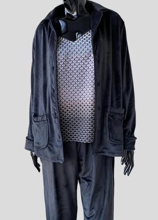 Теплая велюровая бархатная пижама с брюками next домашний костюм пижама3 фото