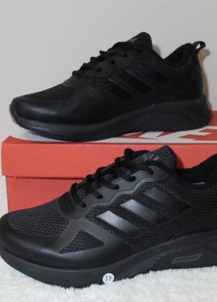 Мужские термо кроссовки adidas черные с белым / мужественные термо кроссовки адедас чёрные с беллим10 фото
