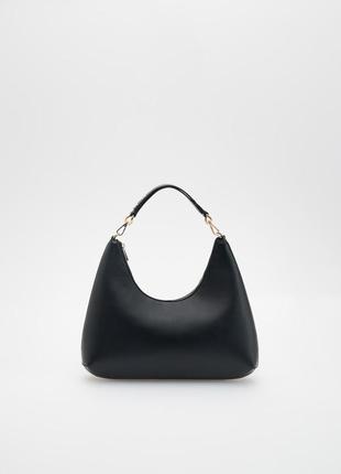 Чорна жіноча сумка містка на плечі reserved сумочка шопер шкіряна екошкіра