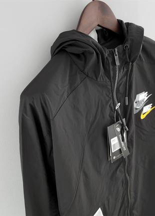 Вітровка nike спортивна чорна куртка найк чоловіча з капюшоном жіноча унісекс4 фото