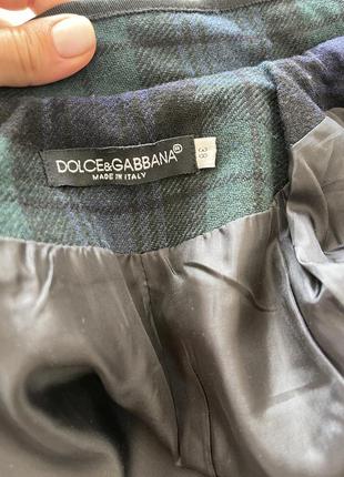 Dolce gabbana шерстяной жакет с вышивкой клетка пиджак8 фото
