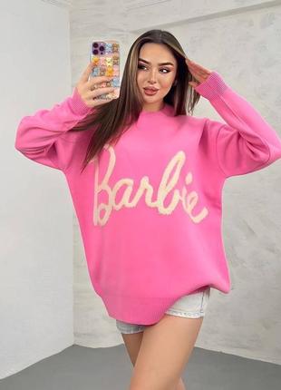 Свитшот барби barbie оверсайз со спущенным плечом толстовка розовый черный белый кофта трендовый стильный4 фото