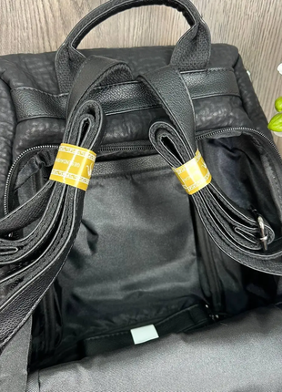 Женский кожаный стильный черный  рюкзак портфель ранец женская сумка 2в1 кенгуру10 фото