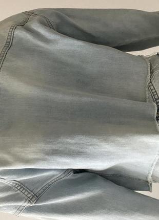 Джинсовка вкорочена джинсова куртка жіноча нова с хс кофта на гудзиках з карманами4 фото